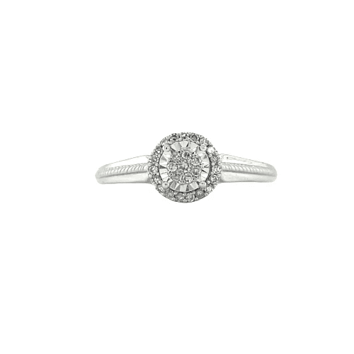 10ct White Gold Diamond Cluster Ring